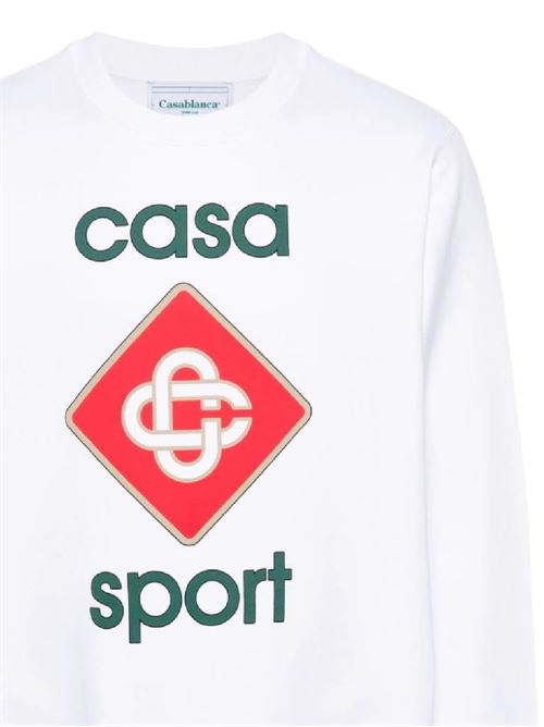 White/multicolour organic cotton sweatshirt Casablanca | MS24JTP00104LOOPBACK CASA SPORT